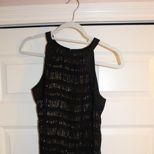 WHBM Black  Silk sparkle halter top in size 2